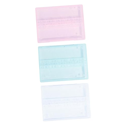 Beaupretty 3 Stück Nagelbohrer Aufbewahrungsbox Kunststoff Fächer Nail Drill Holder Organizer Klar Rosa Maniküre Zubehör für Profi Heimgebrauch von Beaupretty