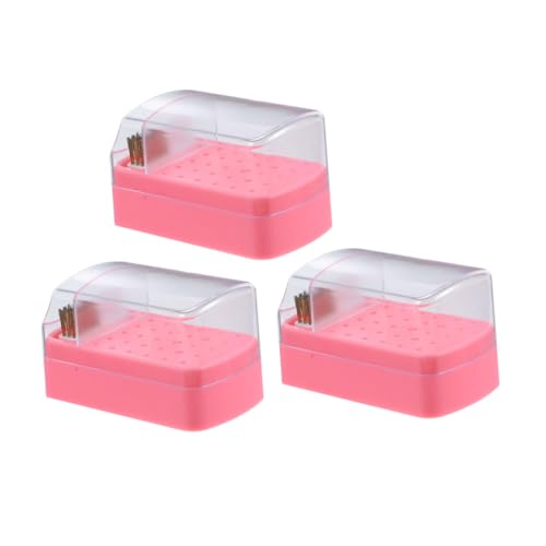 Beaupretty 3 Stück Nagelbohrer Bit Organizer mit Löchern Tragbare Aufbewahrungsbox für Maniküre Bohrer Reinigungsbürste Leicht und Kompakt für Professionelles Nageldesign von Beaupretty