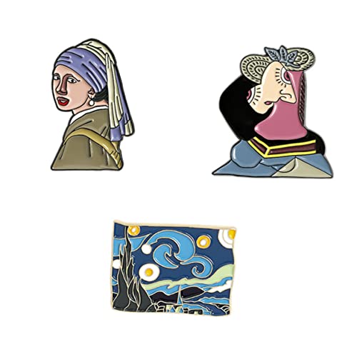 Beaupretty 3stücke Gemälde Brosche Ölgemälde Pin Stylische Broschennadel Kleidercorsage Anstecker Kleideraccessoire Schickes Aussehen Attraktive Brosche von Beaupretty