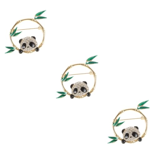 Beaupretty 3 Stück Panda Brosche Pin Süßer Cartoon Panda Anstecker für Kleidung Tragbares Accessoire Langlebig und für Outfits und Kostüme Goldene Farbe Kreative Dekoration von Beaupretty