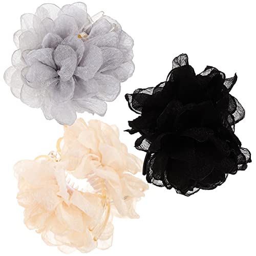 Beaupretty Haarschmuck Haarklammer 3 Stück Pferdeschwanz-Haarklammern Kamelienblüten-Haarspangen Klammern Pferdeschwanz-Dutt-Chignon-Halter Haar-Accessoires Für Frauen Haarspangen von Beaupretty