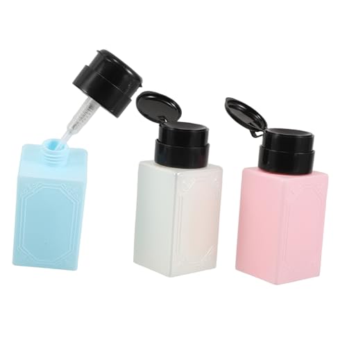 Beaupretty 3 Stück Push Down Pumpspender 220 ml für Nagellack Make Up Entferner Flüssigkeitsspender für Nagelstudios Tragbar und Robust für Kosmetik und Alkohol von Beaupretty