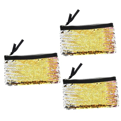 Beaupretty 3st Glitzer Federmäppchen Geldbörse Geldbörse Pailletten-Make-up-Organizer-Handtasche Damen Handtasche Mit Pailletten Damen Geldbörse Reißverschlusstasche Mädchen Reisen von Beaupretty