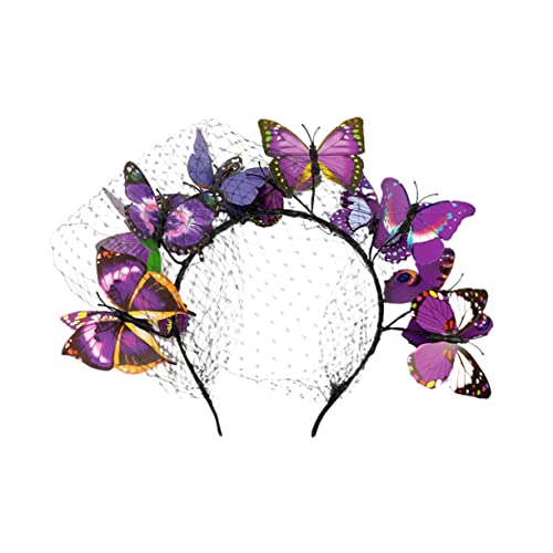 Beaupretty Kopfbedeckung 3 Stück Schmetterlings- Für Damen Haarschmuck Damen-Fascinator Hut Braut-Kopfbedeckung Haargummis Für Damen Haarteile Für Damen -Hut Netz-Kopfschmuck von Beaupretty