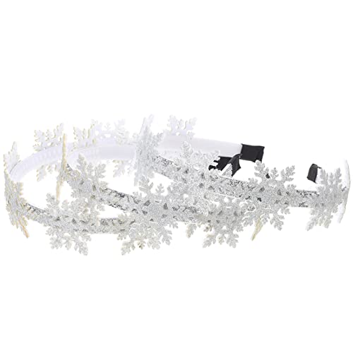 Beaupretty 3 Stück Schneeflocken-Stirnband Weihnachts-Schneeflocken-Haarband Glitzernder Winter-Kopfschmuck Schneeflocken-Haarreifen Für Urlaub Party Silber von Beaupretty