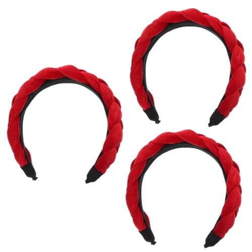 Beaupretty 3St Stirnband drehen Fotografie Haarband rotes stirnband damen Haarbänder Tiara weibliches Haarband aus Schwamm stylisches, geschwollenes Stirnband Weben Kopfbedeckung Haarschmuck von Beaupretty