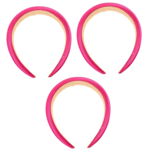 Beaupretty 3st Stirnband Breite Haarbänder Für Frauen Rutschfest Satin-haargummis Schlichter Haarreif Diademe Für Mädchen Seidengepolsterte Haarspange Haarschmuck Damen Breitseite Stoff Schal von Beaupretty