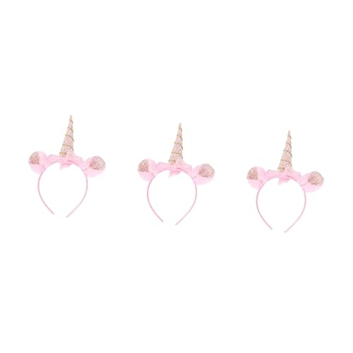 Beaupretty 3 Stk Stirnband Einhorn Horn Haarband Sommerlicher Kopfschmuck Einhorn-partyzubehör Weihnachtshaarband Einhorn Haarschmuck Stirnbänder Mit Einhornohren Stoff Süss Kind Haarring von Beaupretty