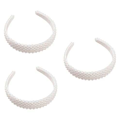 Beaupretty 3 Stk Stirnband Party-perlen-haarreifen Haarschmuck Für Die Hochzeit Stirnbänder Aus Kristallperlen Perlenparty-stirnbänder Hochzeitsschmuck Schmücken Weiß Damen Fräulein von Beaupretty