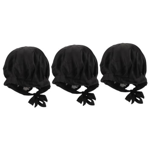 Beaupretty 3St Nachthaube Streamer Duschhaube Bandanas für Frauen Hüte für Männer Haarhaube Kappen Schlafmützen für zu Hause Zylinder schlafen Schleife schützender Hut von Beaupretty