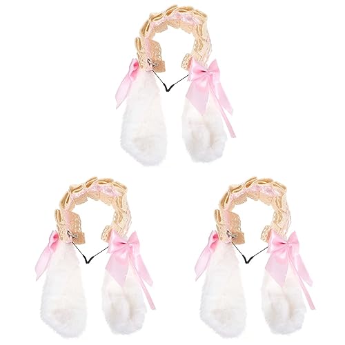 Beaupretty 3 Stk Niedliche Hasenohren Haarschmuck Plüsch Hasenohren Cosplay Hasenhasenohren Haarreif Mit Pelzigen Hasenohren Kopfbedeckung Für Damen Hasen Ohren Stoff Fräulein Ohrenschützer von Beaupretty