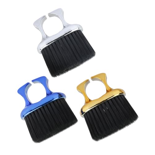 Beaupretty 3 Stück Teiliges Barber Neck Duster Set mit Offenem Ring Bartbürste aus Langlebigem Abs Material Leichte Haarkamm Reinigung Vielseitig für Herren Bart Nackenpflege für Salon und von Beaupretty