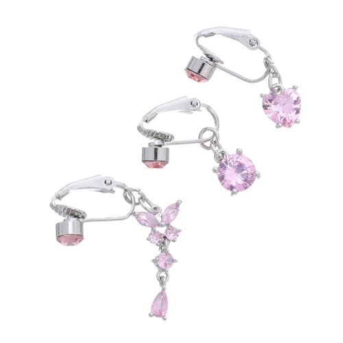 Beaupretty 3 Stück Teiliges Bauchnabel Schmuckset für Damen mit Schmetterling Herz und Rundem Design Hautfreundlich mit Funkelnden Zirkonia Angenehm und Modisch für Party und Alltag von Beaupretty