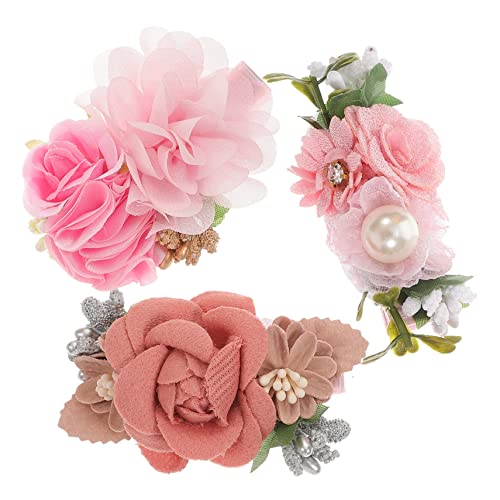 Beaupretty 3 Stück Teiliges Blumen Haarklammern mit Künstlichen Perlen Zarte Haarschmuck Accessoires für Kleinkinder und Mädchen Haarspangen für Babyfotografie und Festliche Anlässe von Beaupretty