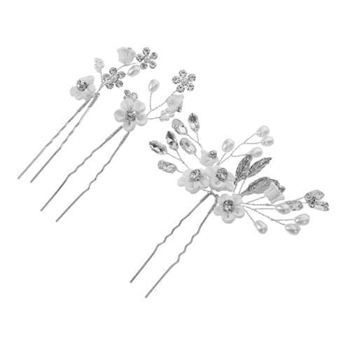 Beaupretty 3 Stück Teiliges Braut Haarnadeln mit Harz Perlen und Strass Blumen U-förmige Haarpins für Hochzeit Leicht Sicher und Komfortabel als Brautschmuck für Besondere Anlässe von Beaupretty