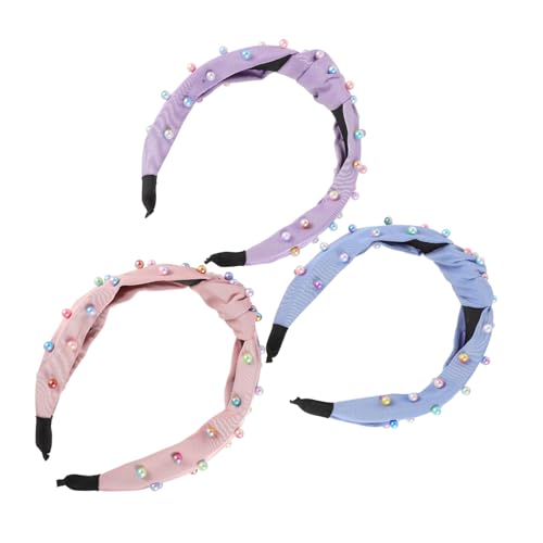 Beaupretty 3 Stück Teiliges Breites Haarband mit Knoten Künstlichen Perlen Dekoratives Kopfband für Hochzeiten für Frauen von Beaupretty