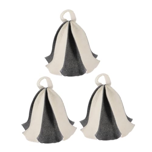 Beaupretty 3 Stück Teiliges Filz Saunahut Dicke Atmungsaktive Sauna Mütze für Damen mit Langem Lockigem Haar Leichter Tragbarer Badekappen Schutz für Dampfbad und Sauna von Beaupretty