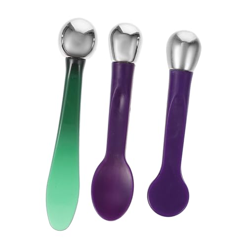 Beaupretty 3 Stück Teiliges Gesicht und Augenpflege Zinclegierung Kosmetikspatel Massage Löffel für Anti augenringe Hautstraffung und Präzise Cremetexturierung für Lotionen Masken und Make von Beaupretty