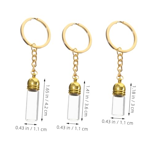 Beaupretty 3 Stück Teiliges Glasflasche Schlüsselanhänger mit Goldfarbenem Acrylverschluss Multifunktional als Schlüsselring und Taschenanhänger Transparent Robust für Ätherische Öle und Beaupretty 3 Stück Teiliges Glasflasche Schlüsselanhänger mit Goldfarbenem Acrylverschluss Multifunktional als Schlüsselring und Taschenanhänger Transparent Robust für Ätherische Öle und von Beaupretty