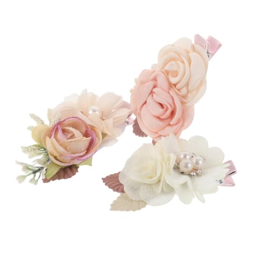 Beaupretty 3 Stück Teiliges Haarspangen in Rosa Blütenförmige Haarklammern für Mädchen Fester Seitenclip Stilvolles Blumen-design für Hochzeiten Blumenmädchen und Prinzessinnen-look von Beaupretty