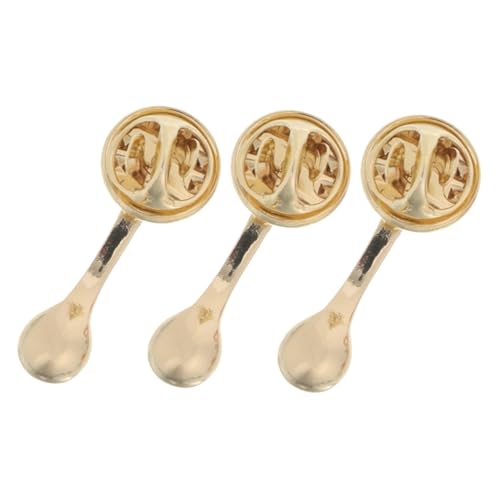 Beaupretty 3stücke Handgemachte Metall Broschennadel Mit Galvanisierung Kaffeelöffel Anstecknadel Für Damen Herren Schal Jacke Rucksack Accessoire Geschenkidee von Beaupretty