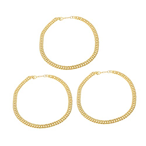 Beaupretty 3 Stück Männliche Halskette im Punk Stil Goldfarbene Schmuckkette für Partys Leichtes und Pflegeleichtes Design Hypoallergenes Material für Freizeit und Besondere Anlässe von Beaupretty