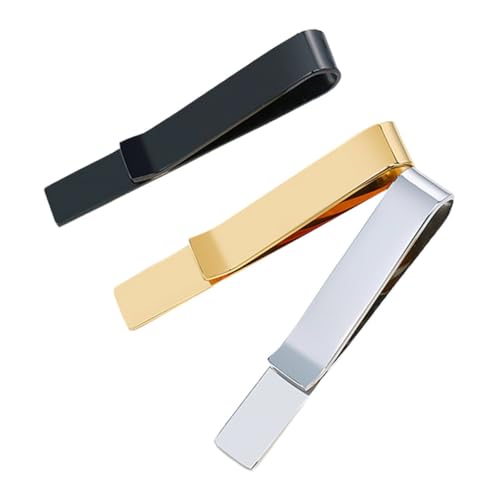 Beaupretty 3 Stück Teiliges Krawattenklammern Herren aus Farben Schwarz Gold Stilvolle Robuste Clips für Business und Formelle Anlässe Einfache Nutzung und Langlebig Krawattenbar für von Beaupretty