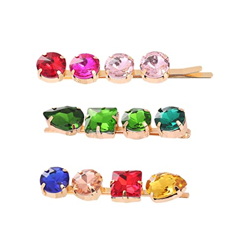 Beaupretty 3 Stück Teiliges Legierungs Haarclips mit Bunten Strasssteinen Seitenclips und Haarnadeln für Frauen und Mädchen für von Beaupretty