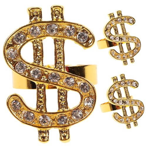 Beaupretty 3 Stück Teiliges Modeschmuck Goldfarbene Fingerringe Filigrane Party Ringe Verstellbar Performance Accessoires für Damen und Herren von Beaupretty