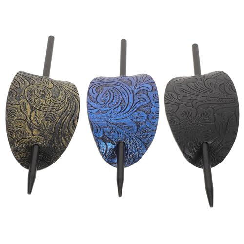 Beaupretty 3 Stück Teiliges Retro Oval Stilvolle Pu-leder Haarspangen mit Stab Sichere Frisurenhalter für Damen und Mädchen für Dutt Chignon Hochsteckfrisuren Langlebig und Vielseitig von Beaupretty