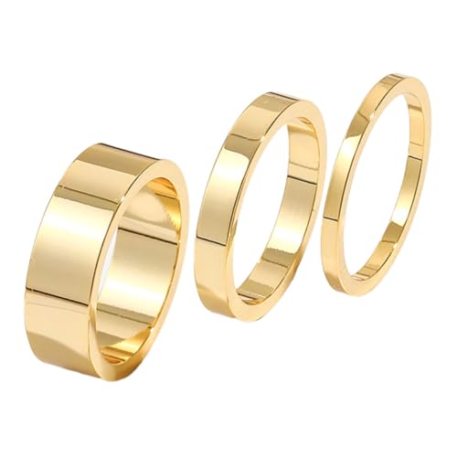 Beaupretty 3 Stück Teiliges Ring Damen Geometrische Minimalistische Stapelringe Metall Fingerschmuck Hautfreundlich Komfortabel Alltagsschmuck Geschenkidee von Beaupretty
