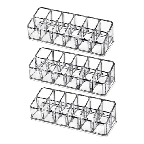 Beaupretty 3 Stück Teiliges Transparentes Lippenstift Organizer mit Fächern Langlebige Makeup Aufbewahrungsbox für Lipgloss und Kosmetik Platzsparend und Übersichtlich für Schminktisch und von Beaupretty