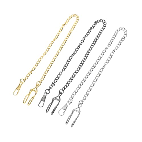 Beaupretty 3 Stück Teiliges Vintage Taschenuhrkette mit Karabinerhaken Lange Kette für Damen Herren Stilvolle Metallkette für Taschenuhren von Beaupretty
