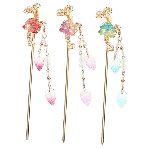 Beaupretty 3 Stück Vintage Haarstäbe Für Damen Antike Haarnadeln Aus Legierung Mit Blumenmotiven Retro Haaraccessoires in Rot Und Blau Für Formelle Und Alltägliche Anlässe von Beaupretty