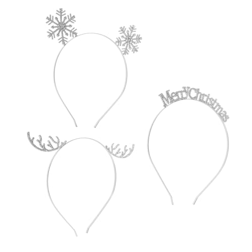 Beaupretty 3 Stück Weihnachtliches Strass Stirnbänder Damen Funkelnde Schneeflocken Haarbänder Langlebig Leicht Festliche Party Accessoires für Weihnachten Karneval und Silvester von Beaupretty