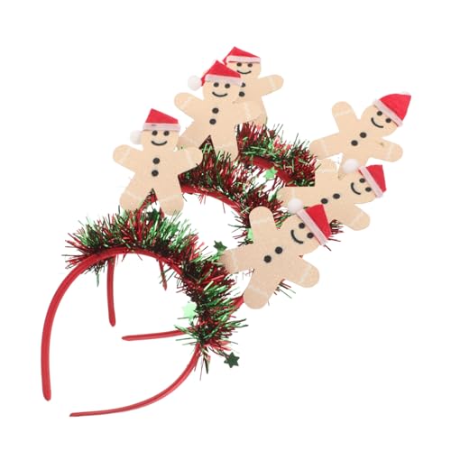 Beaupretty 3 Stück Weihnachts Gingerbread Haarreifen Lustige Kopfaccessoires für Erwachsene Dekoration für Festlichkeiten und Weihnachtsfeiern von Beaupretty