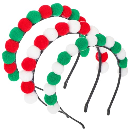 Beaupretty 3 Stück Weihnachtskugeln Stirnband Ton Weihnachtsstirnband Urlaubskugel Kopfschmuck Weihnachten Haarschmuck Für Frauen Mädchen von Beaupretty