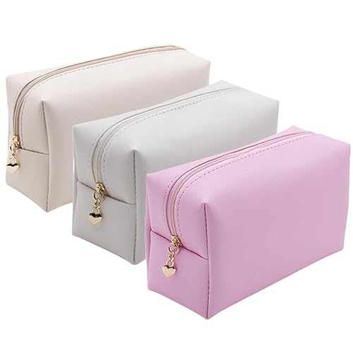 Beaupretty 3st Kosmetiktasche Mit Großem Fassungsvermögen Schminksets Für Damen Schminktäschchen Für Damen Große Kosmetiktasche Tasche Für Make-up Handtasche Multifunktion Pu-Leder Fräulein von Beaupretty