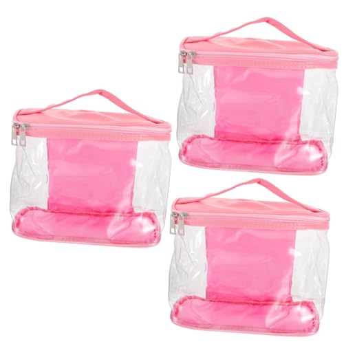 Beaupretty 3st Transparente Kosmetiktasche Reiseorganisatoren Packen Kulturbeutel Durchsichtige Kosmetiktasche Mit Tragegriff Reise-Organizer-Taschen Wasserdicht Handhaben Reisen PVC von Beaupretty