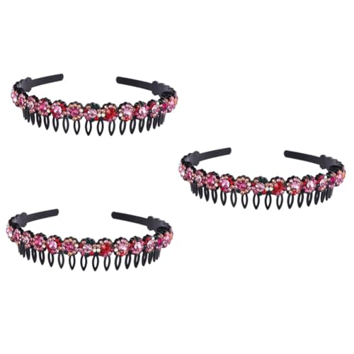 Beaupretty Haarschmuck 3-Teiliges Rutschfestes Stirnband-Haar-Accessoire Für Mädchen Sport-Stirnbänder Für Mädchen Sportliche Stirnbänder Dünnes Glitzer-Stirnband Kristall-Kopfbedeckung von Beaupretty