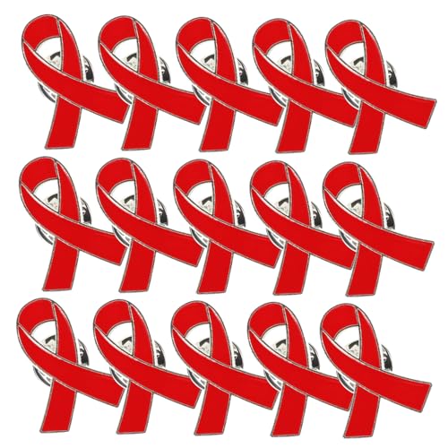 Beaupretty 30 Stück Teiliges Rote Charity Broschen Robustem Zinklegierungsmaterial Kreative Schleifen Anstecknadeln Befestigen an Mützen Taschen Kragen Geeignet für Familie Freunde und von Beaupretty