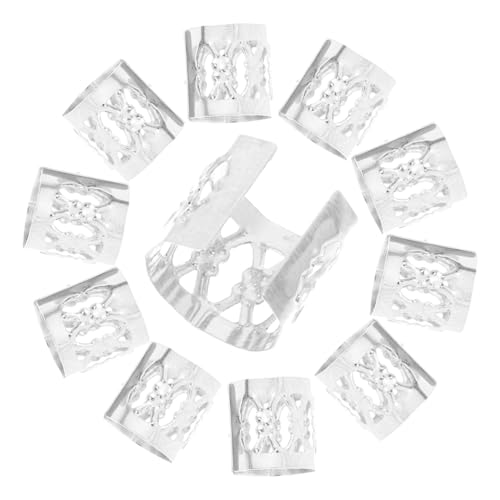 Beaupretty 300 Stück Dreadlock Beads Haarmanschetten aus Hohlring Haar Schmuck für Zöpfe Ponytails und Bart Silberfarbene Haarclips für Party Hochzeit Fotoshooting und Alltag von Beaupretty