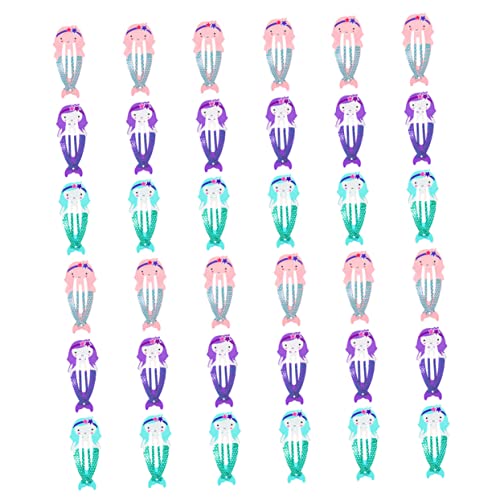 Beaupretty 36 Stck Teiliges Metall Haarspangen Meerjungfrau Design Bunte Haarklammern für Damen und Sicher Komfortabel Modisch Vielseitig für Langes und Kurzes Haar von Beaupretty