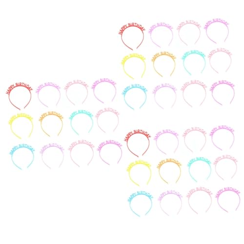 Beaupretty 36 Stk Geburtstags geschenk Stirnband geburtstag haar tragen Mädchen Stirnband Tiara Kopfschmuck für Kinder Party-Kopfschmuck festlich Kopfbedeckung Haarnadel Haarschmuck Plastik von Beaupretty