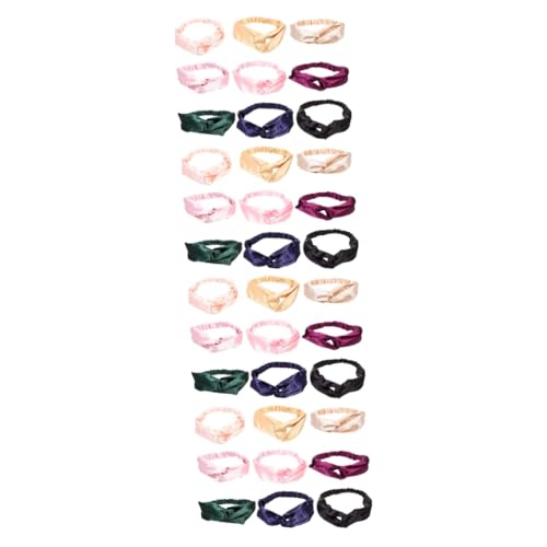 Beaupretty 36 Stk Stirnband aus Seidenimitat Frauen Tuch Stirnband Damen-Stirnband Haarband Haargummi haarschmuck elastisches Kopfband Yoga-Stirnband das Kreuz schmücken von Beaupretty