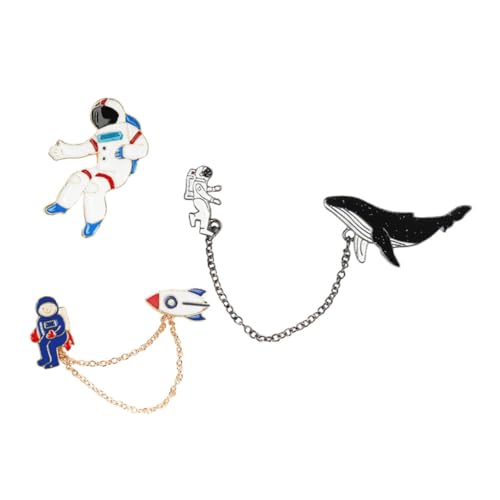 Beaupretty 3sätze Astronautenbrosche Aus Legierung Mit Wal-verzierung Cartoon-stil Brosche Festliche Kleidung-breastpin Personalisierte Schmuck-accessoires von Beaupretty