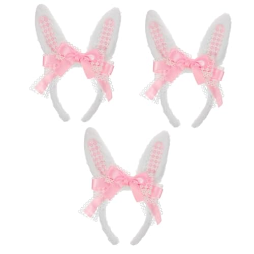 Beaupretty 3St Hasenohr Stirnband Babyspielzeug Stirnband mit Hasenohren für Mädchen Haarschmuck kinder stirnband Haargummis Haarband Tier Hasenohren Stirnbänder Hasenohren Stirnband Lolita von Beaupretty