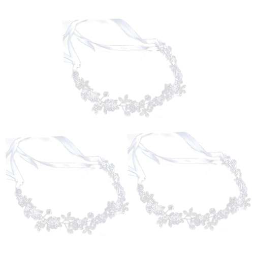 Beaupretty 3St Hochzeit Stirnband hochzeitshaar schmuck wedding hair accessories Haargummis kopfschmuck Haarschmuck für die Hochzeit Braut Stirnband Hochzeitskleid Kopfbedeckung Stirnschmuck von Beaupretty