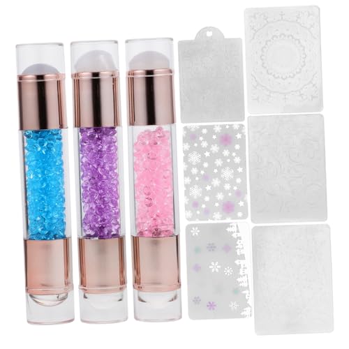 Beaupretty 3Stücke Silikon Nagelstempel Doppelseitige Maniküre Stempel für Nagelkunst Langlebiges und Vielseitiges Werkzeug für DIY Nageldesigns für Anfänger und Profis von Beaupretty