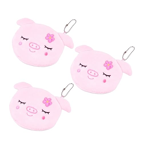 Beaupretty 3stücke Teiliges Flauschiger Plüsch Geldbeutel Handy-münzbeutel Und Schlüsseltasche Für Mädchen Rosa Schwein-Design Leicht Und Tragbar Für Schule Und Alltag von Beaupretty
